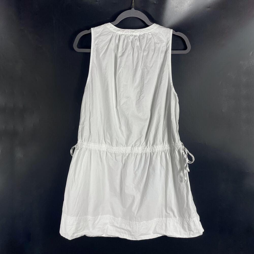 Splendid Chase Cotton Poplin Dress White Mini Drawstring Waist Sleeveless Sz L‎ - Picture 11 of 11